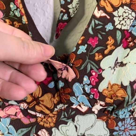 FRNCH Paris Aida Small Multi-Color Floral Open Tie-Back Midi Dress - NWT - Picture 11 of 16